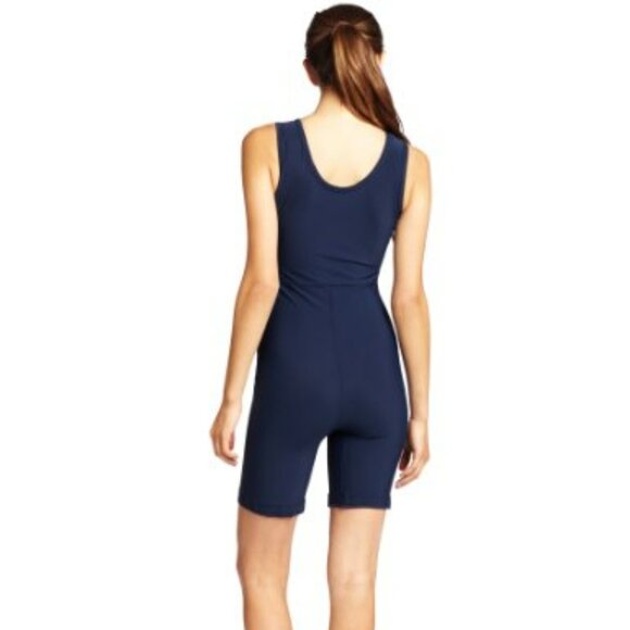 Asics Solid Navy Blue Compression Singlet Bodysuit - Picture 2 of 9
